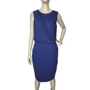 Labworks Sleeveless Stretch V-Back Knee Length Blouson Pencil Skirt Dres…